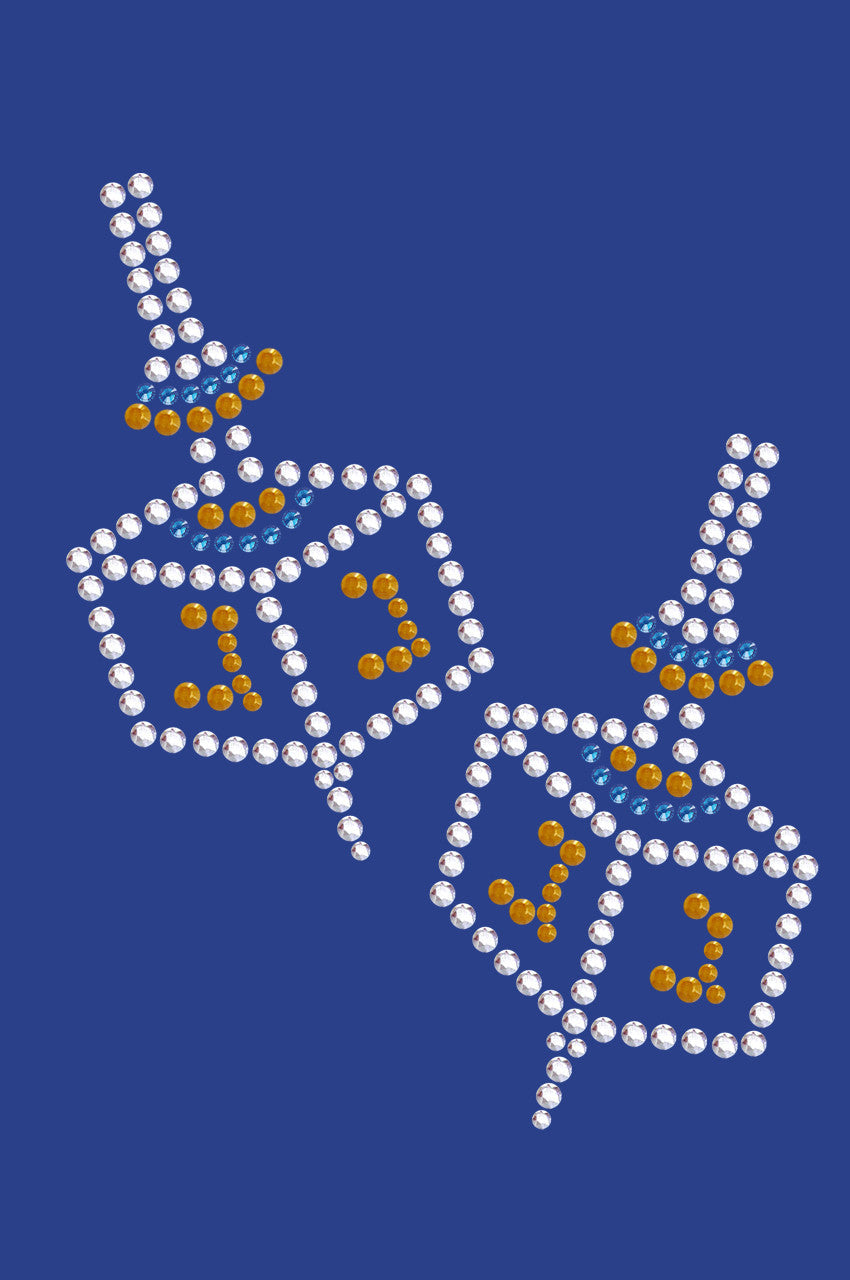 Dreidel - Small (Blue, Silver, & Gold) - Womens T-shirt