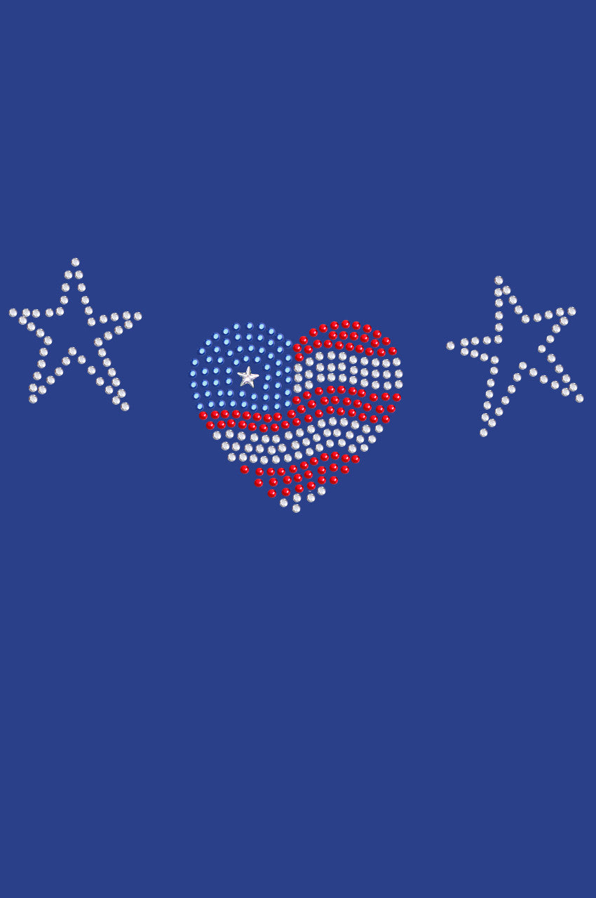 Patriotic Heart with Stars - Womens T-shirt