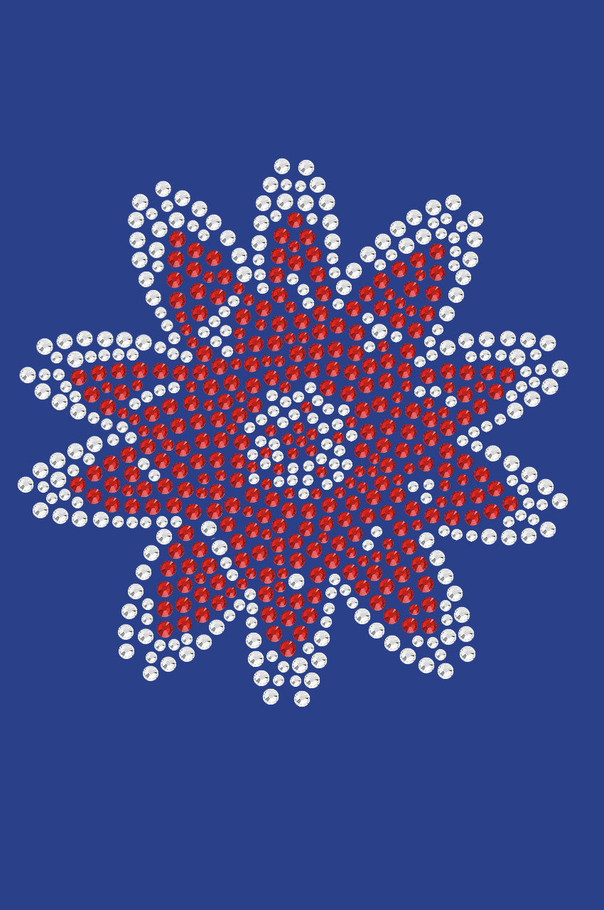 Red Rhinestone Flower - Bandanna