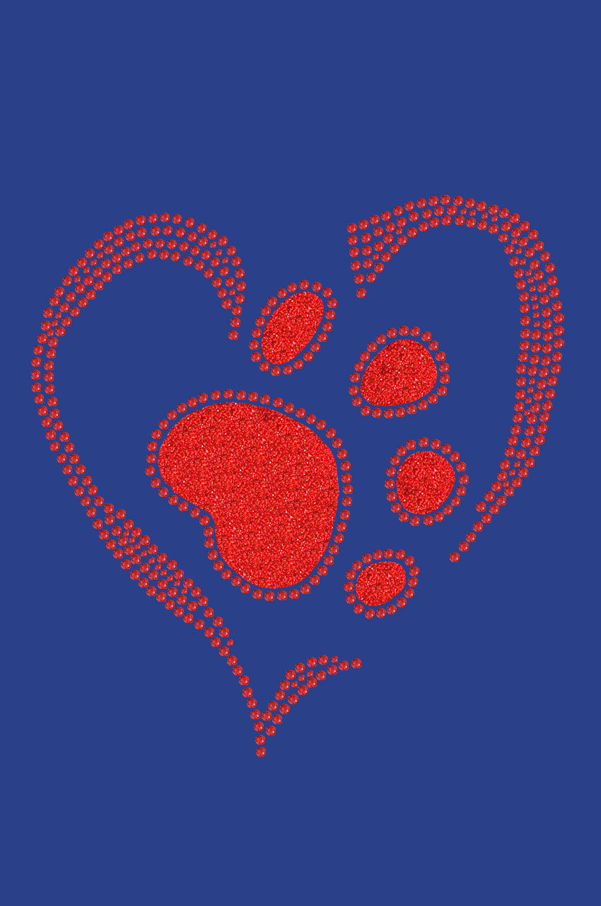 Red Paw Heart - Womens T-shirt