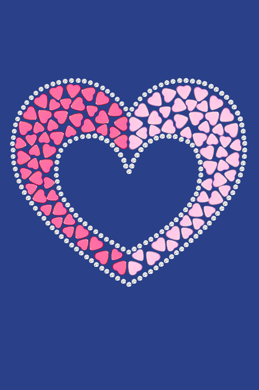 Pink & Light Pink Nailhead Hearts - Womens T-shirt