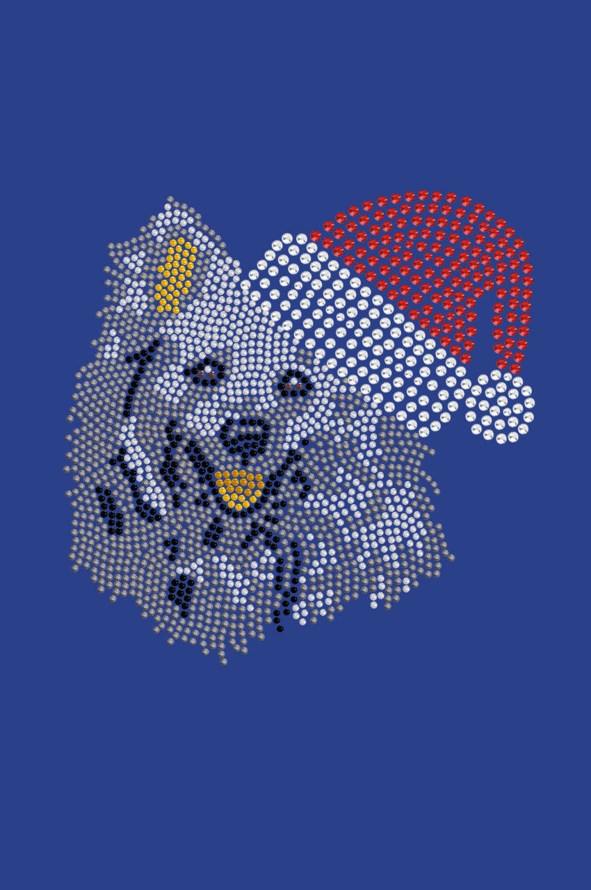 American Eskimo with Santa Hat - Womens Tee