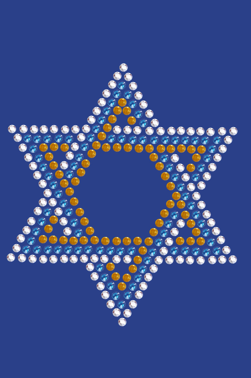 Star of David - Small (Blue, Silver, & Gold) - Womens T-shirt