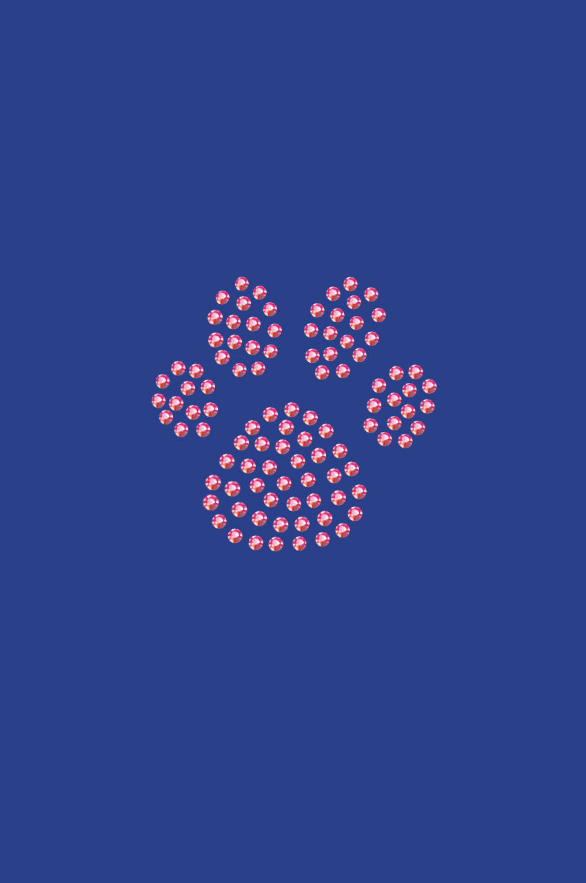 Paw (Pink Rhinestuds) - Womens T-shirt