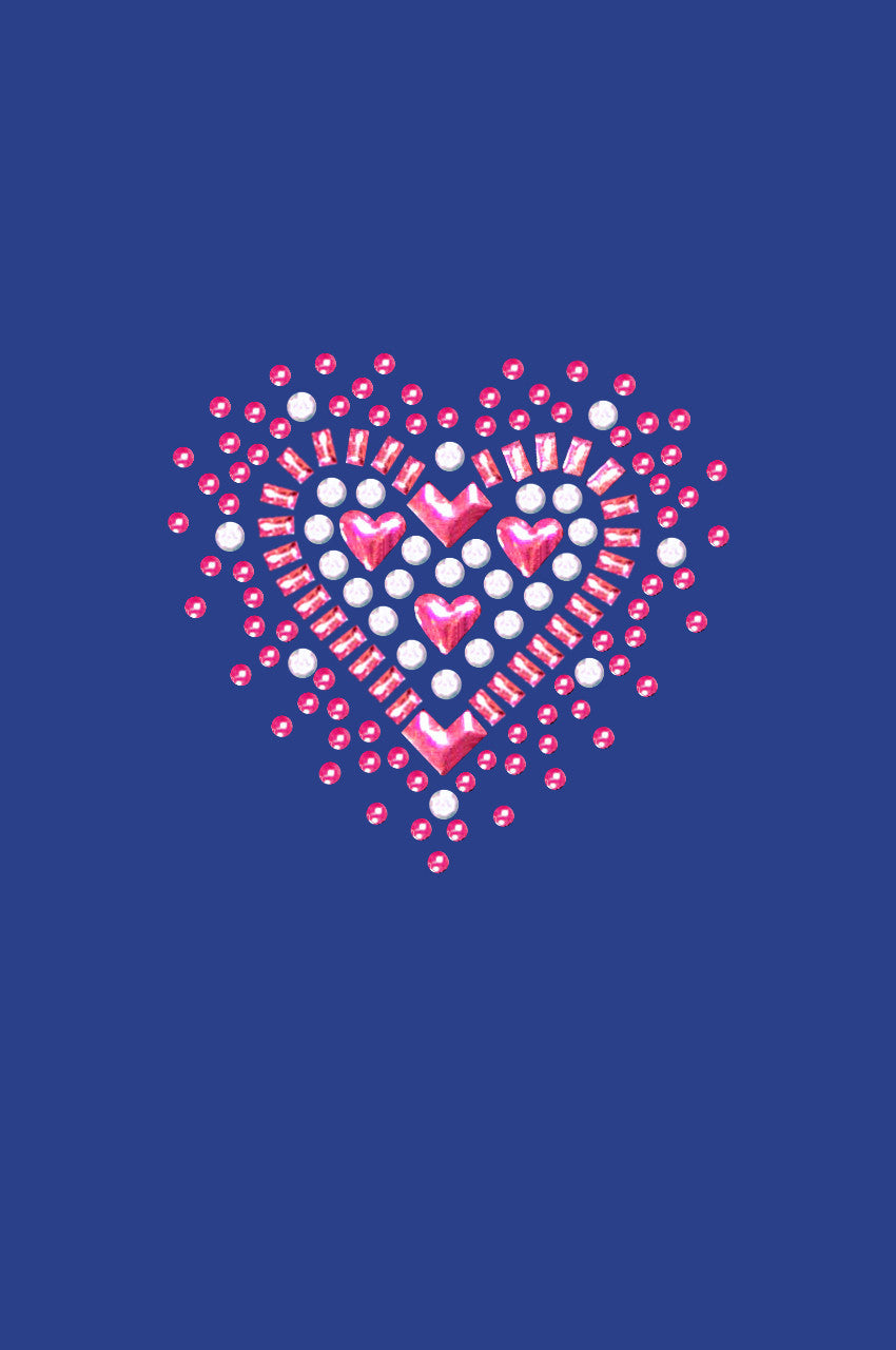 Pink Austrian crystal Heart - Women's T-shirt