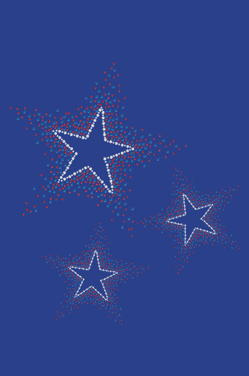 Three Stars (Red & Blue) - Womens T-shirt
