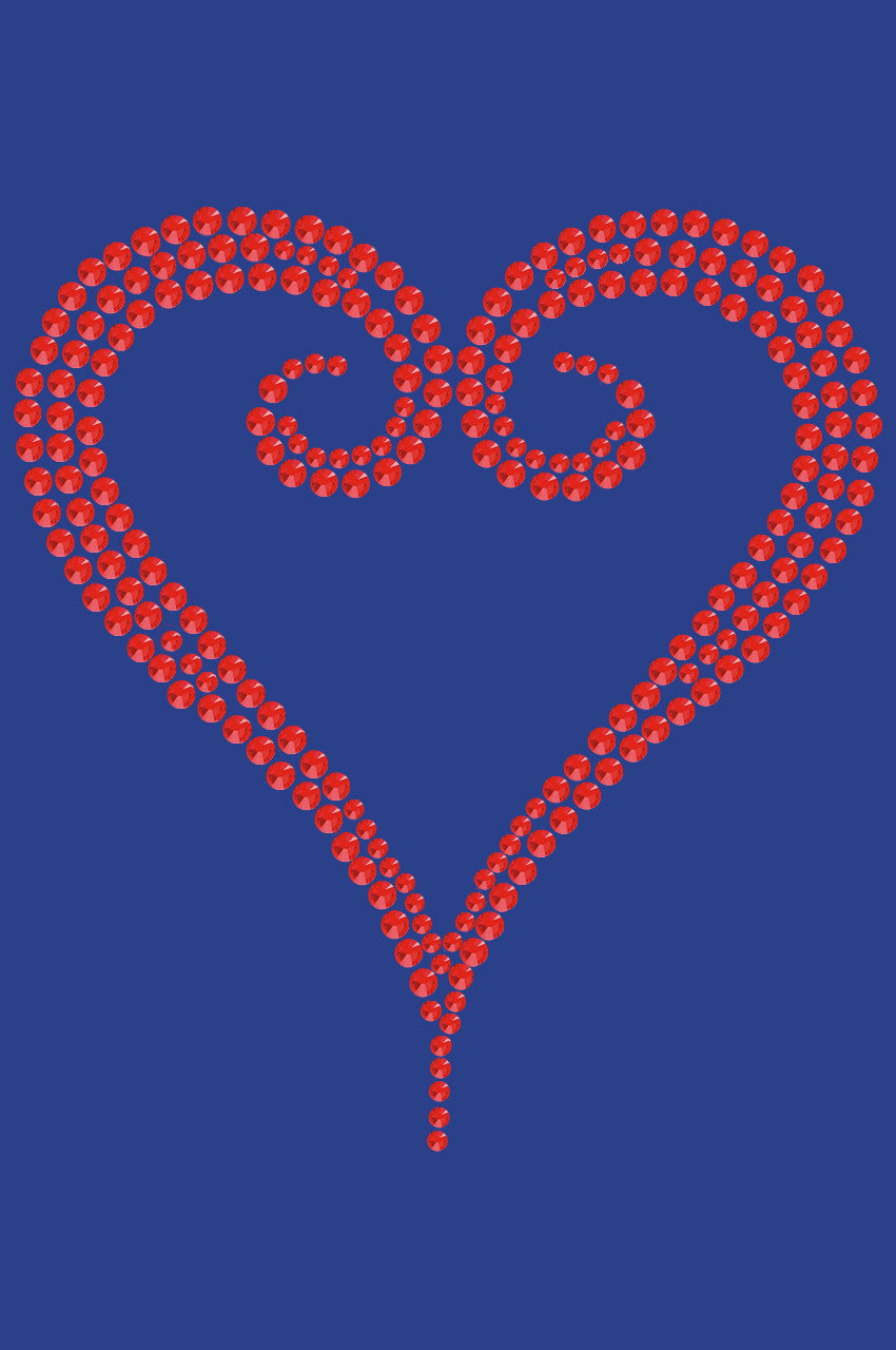 Red Rhinestone Heart - Womens T-shirt