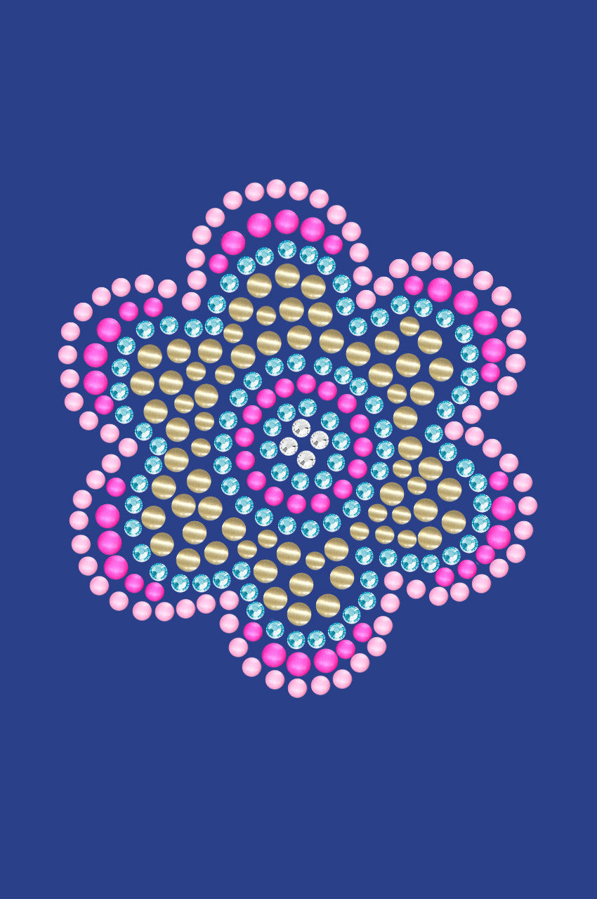 Multicolor Nailhead Flower - Womens T-shirt