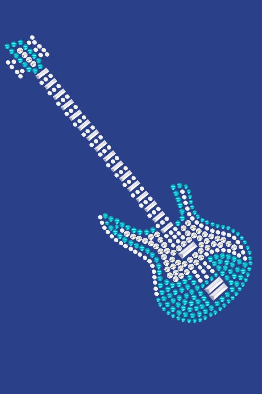 Guitar (Blue Austrian crystal) - Womens T-shirt