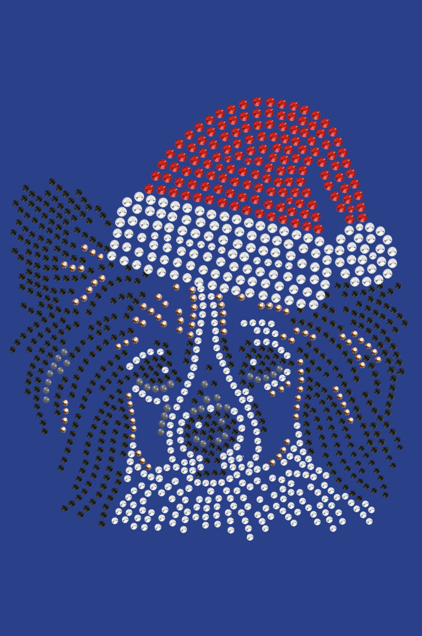 Papillon with Santa Hat - Womens T-shirt