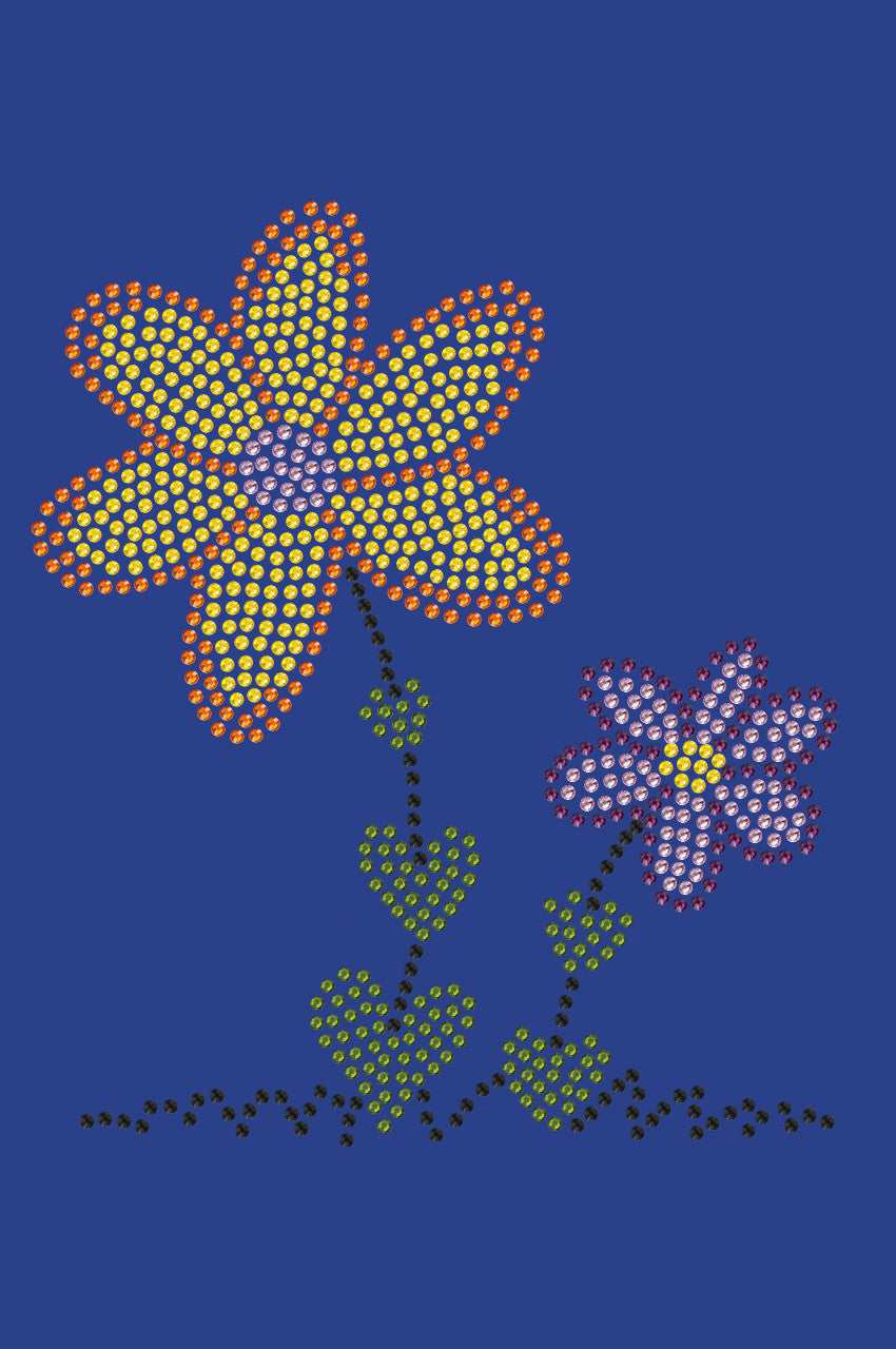 Orange & Purple Flowers - Womens T-shirt