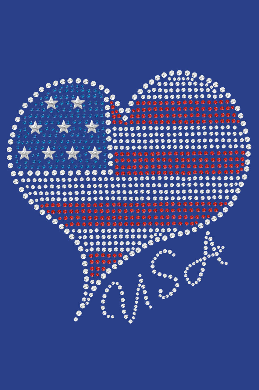 Patriotic American Heart 3 - Womens T-shirt
