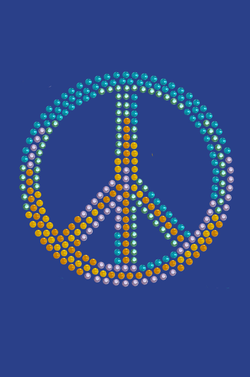 Peace Sign (Blue, Orange, Yellow, & Green) - Womens T-shirt