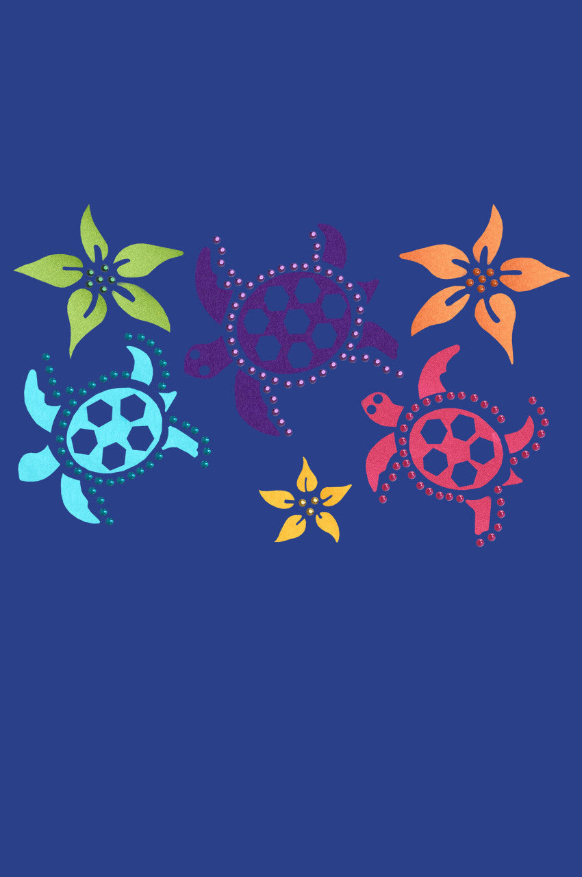 Satin Sea Turtles with Flowers - Bandanna