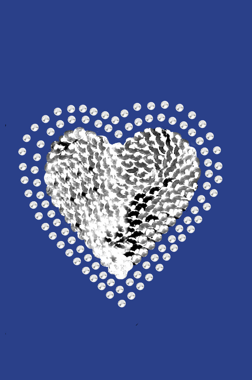 Sequin Silver Heart Bandanna