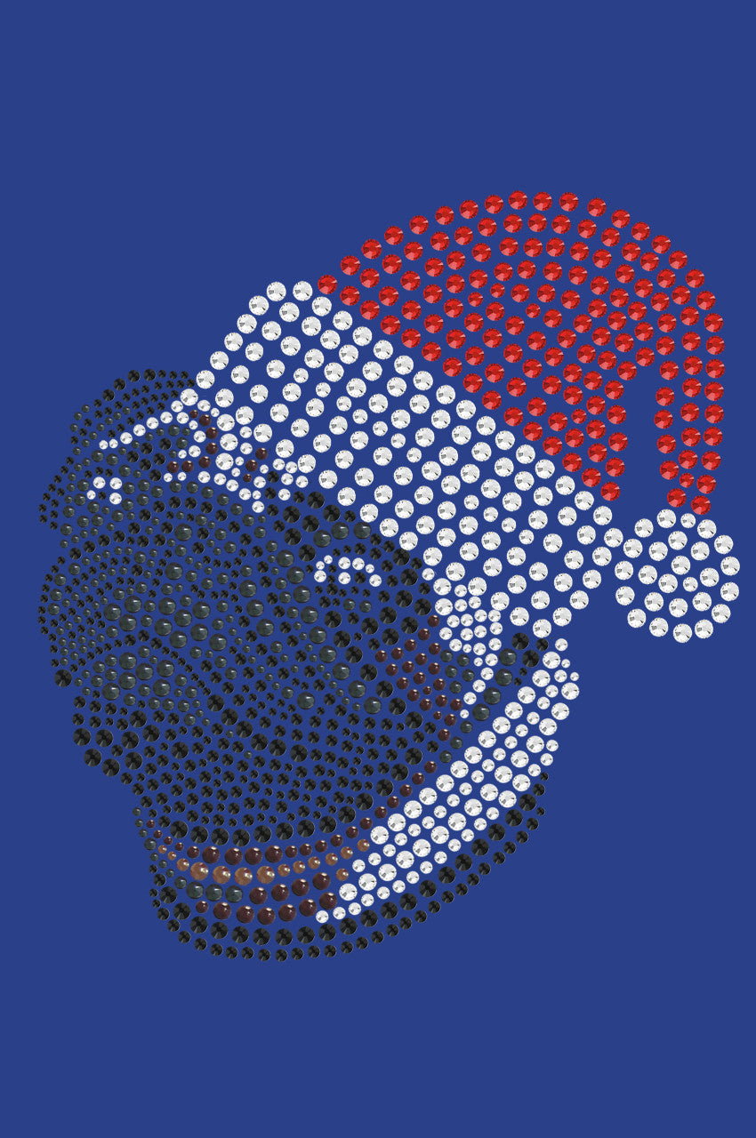 Pug with Santa Hat - Womens T-shirt
