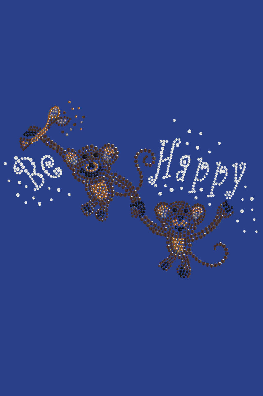 Monkeys - Be Happy - Womens T-shirt