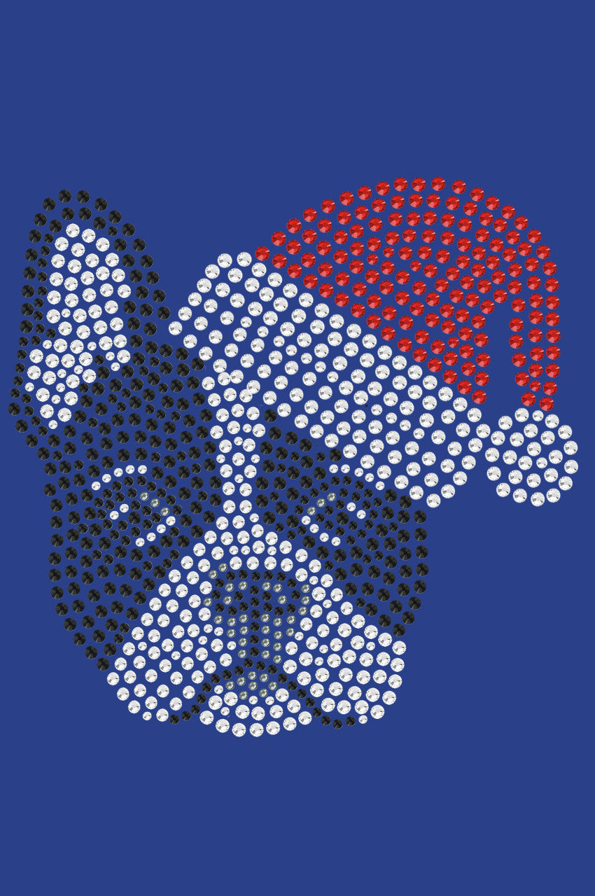 Boston Terrier with Santa Hat - Womens T-shirt