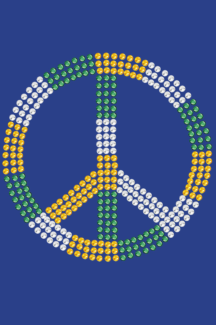 Peace Sign (Green, Gold, & Clear)- Womens T-shirt