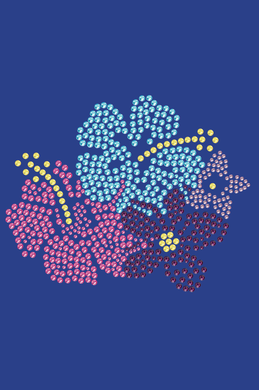 Pink, Blue & Purple Hibiscus - Womens T-shirt
