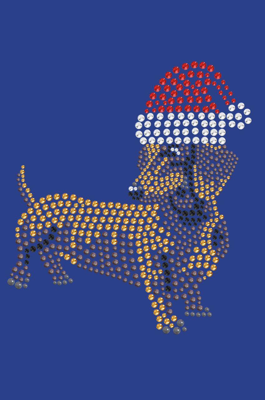Dachshund 2 with Santa Hat - Womens T-shirt
