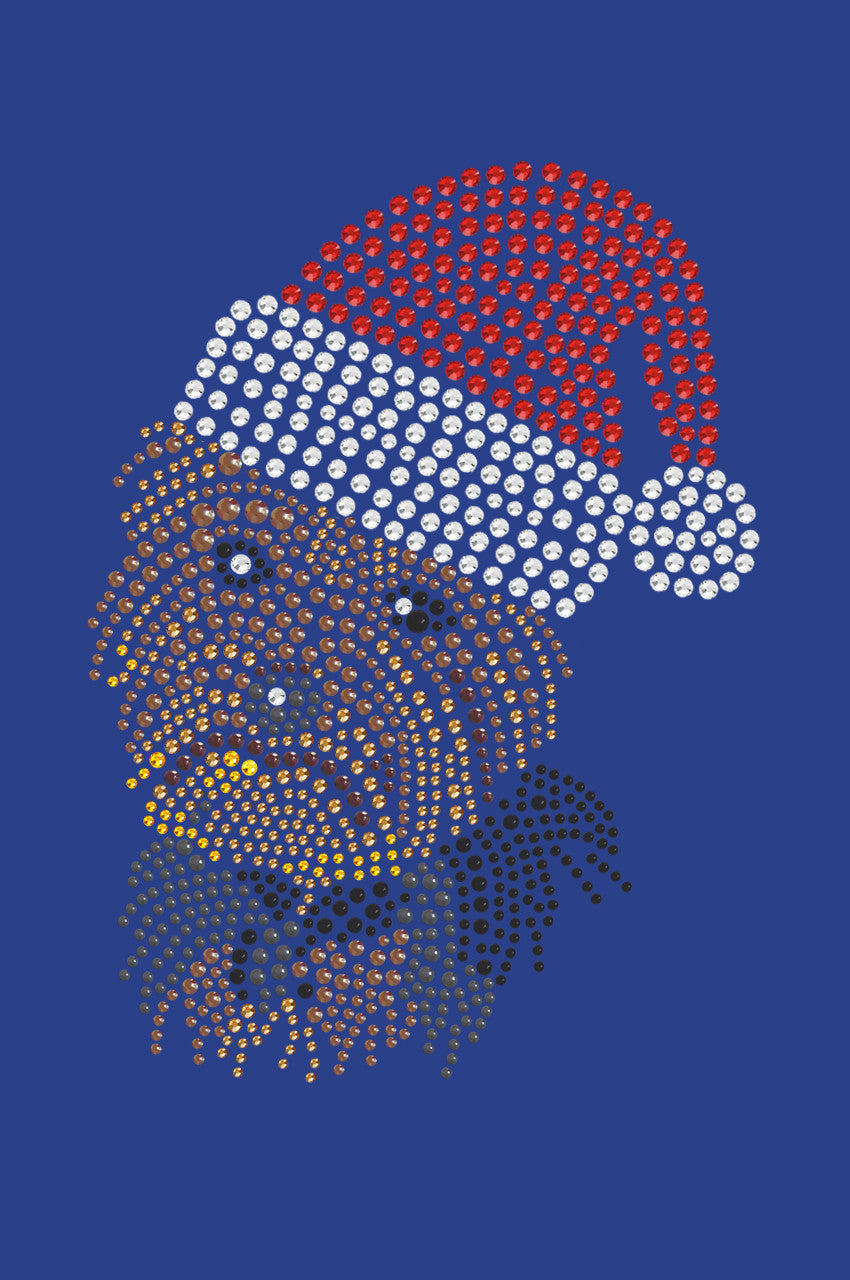 Yorkie Face 1 with Santa Hat - Womens T-shirt