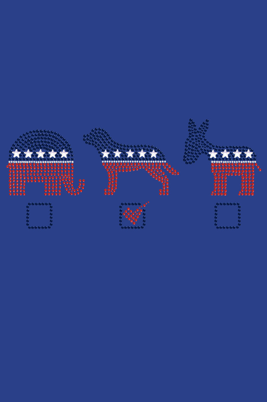 Vote Dog, Elephant, Donkey - Womens T-shirt