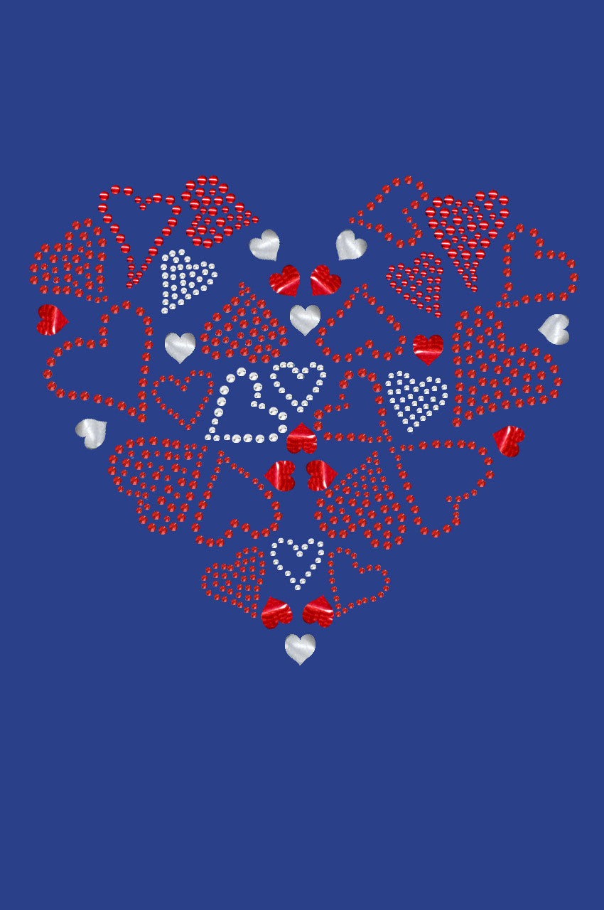 Red Heart with Hearts - Womwns Tee