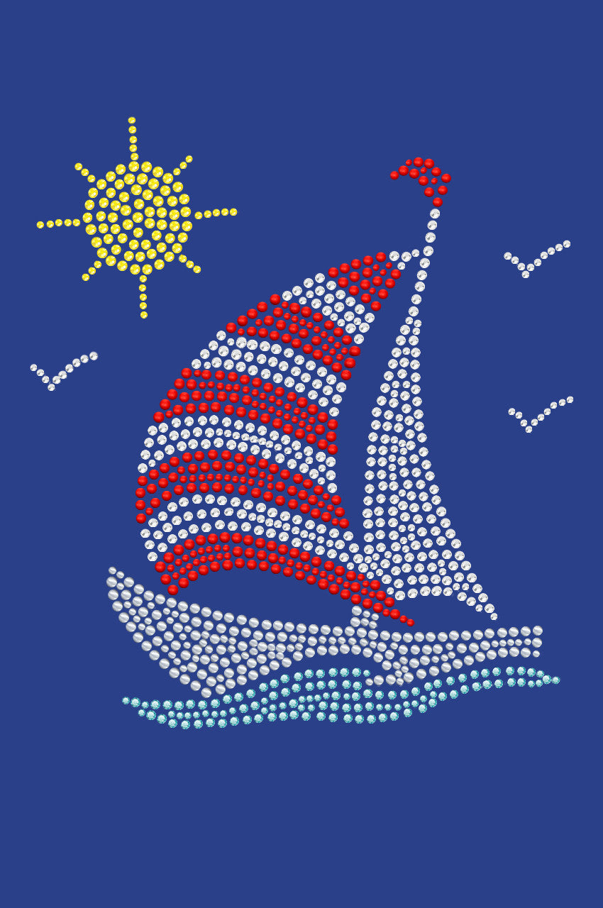 Sailboat (Rhinestone & Nailhead) - Womens T-shirt