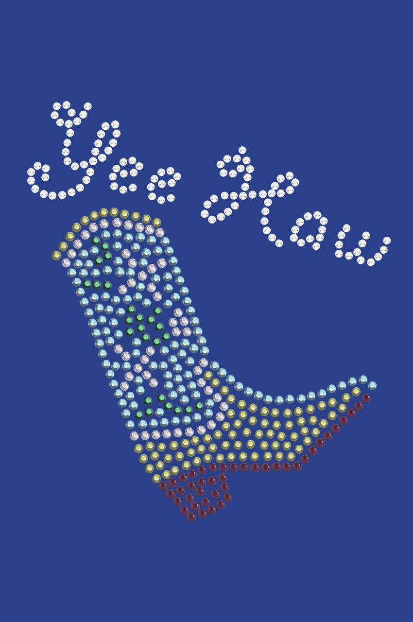 Boot (Green & Turquoise) with Yee Haw - Womens T-shirt