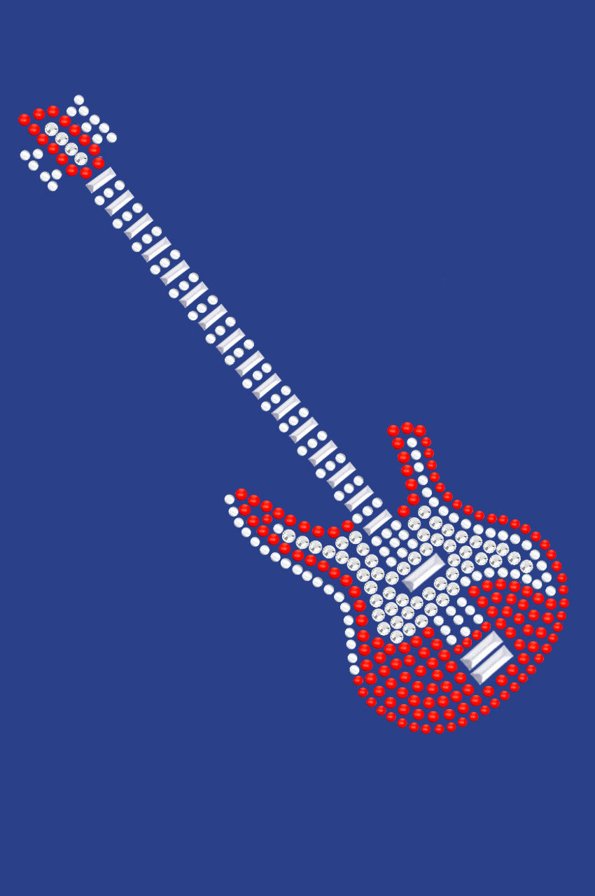 Guitar (Red Austrian crystal) - Womens T-shirt