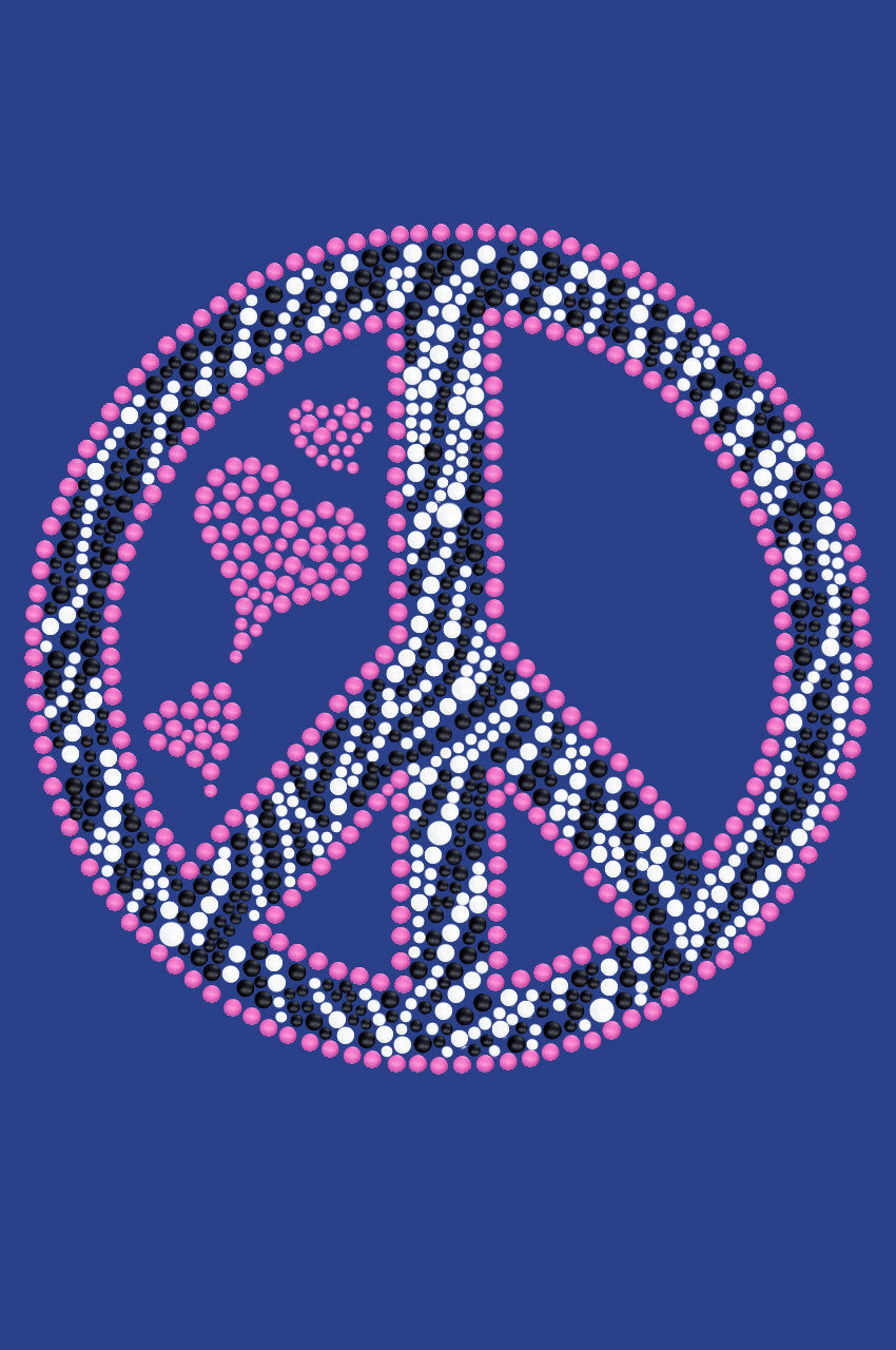 Peace Sign (Pink & Zebra Print) - Womens T-shirt
