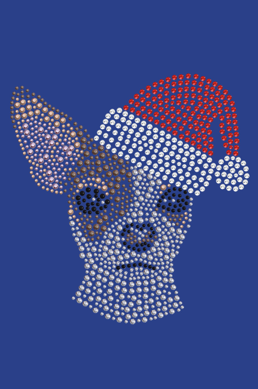 Chihuahua Face with Santa Hat - Womens T-shirt