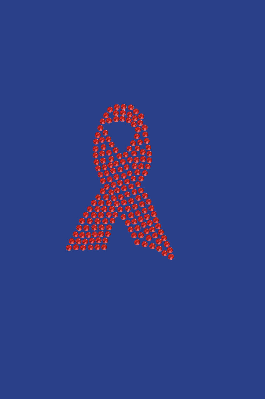 Ribbon (Red Rhinestones) - Womens T-shirt