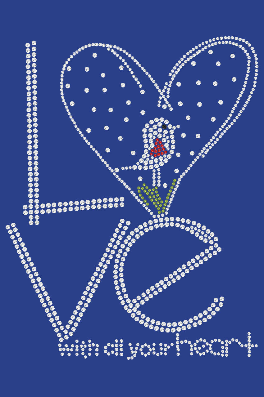 Love With All Your Heart Love Bird - Womens T-shirt