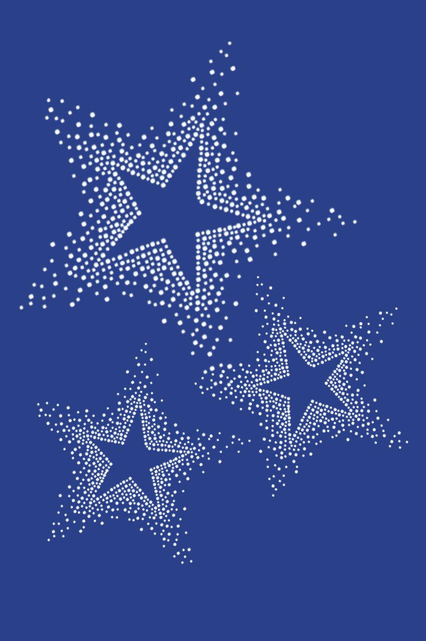 Three Stars (Clear Rhinestones) - Womens T-shirt