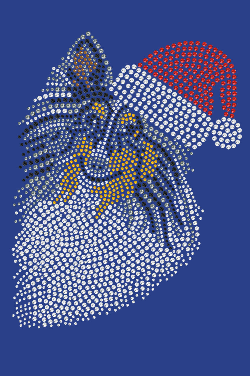 Sheltie Face (Tri Color) with Santa Hat - Womens T-shirt