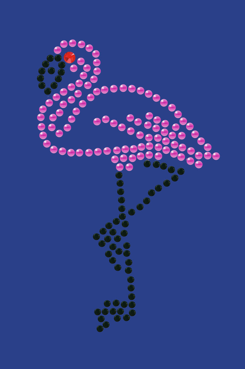 Pink Flamingo with Black Legs (Small) - Womens T-shirt