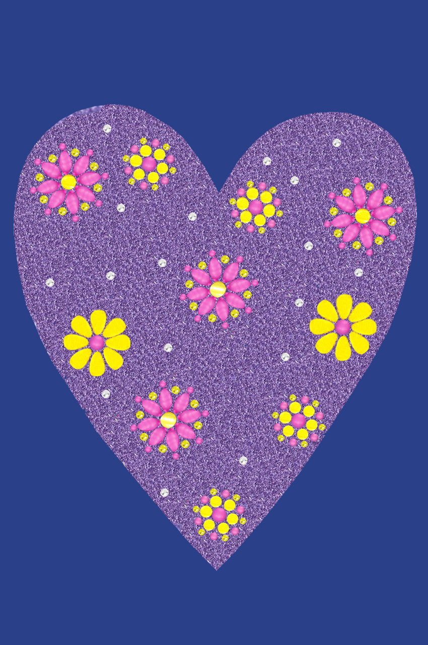Purple Glitter Heart - Womens T-shirt