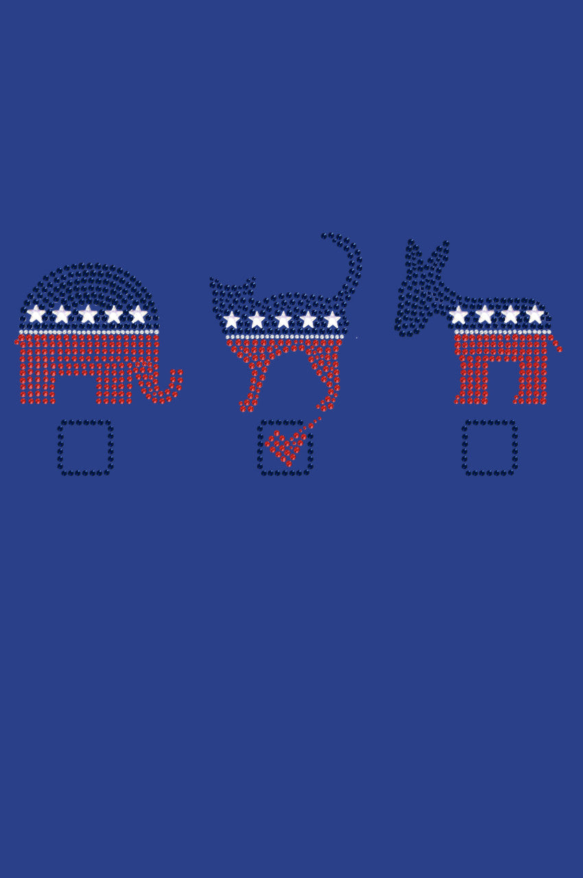 Vote Cat, Elephant, Donkey - Womens T-shirt