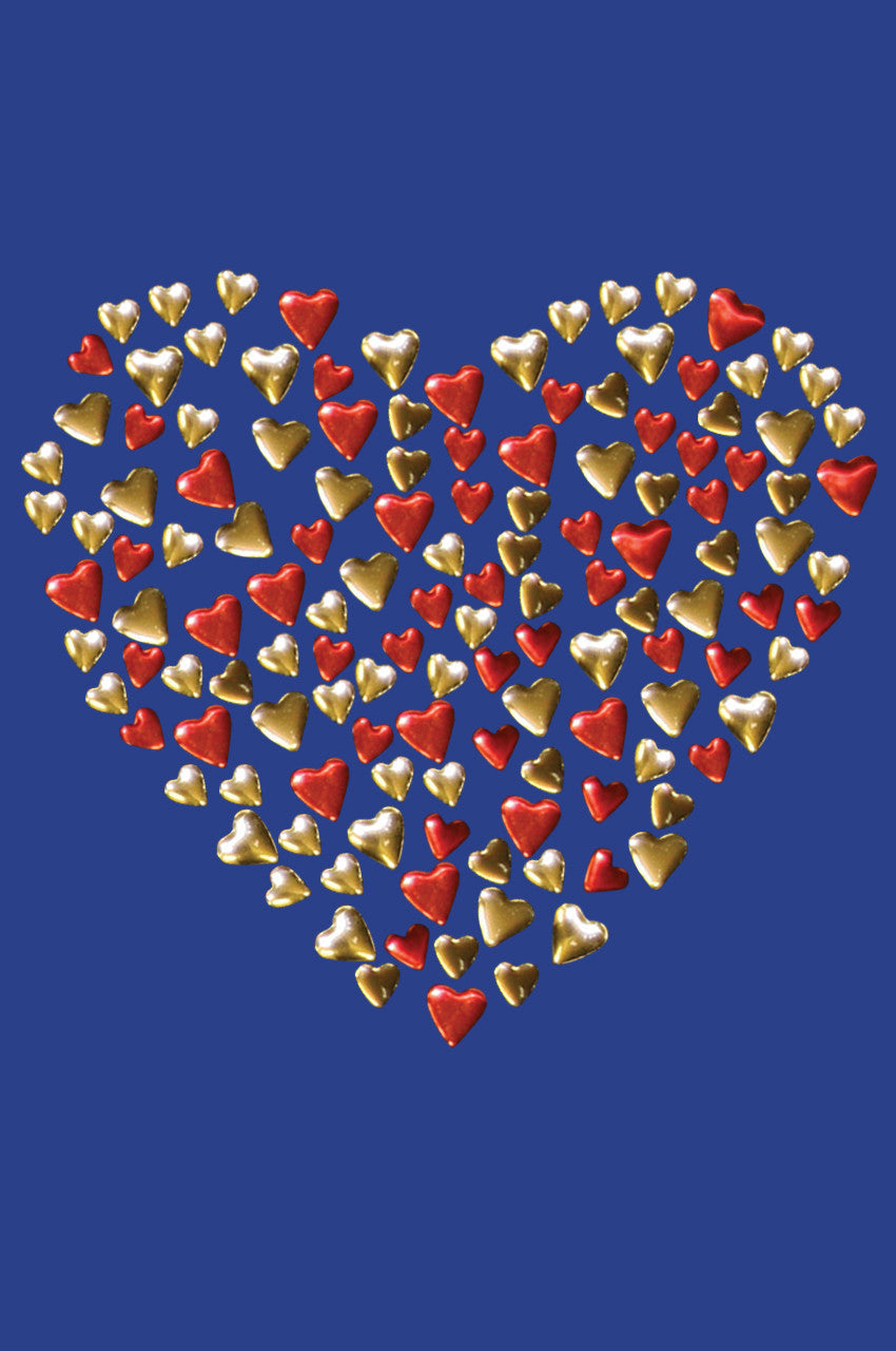 Red & Gold Nailhead Hearts Bandanna