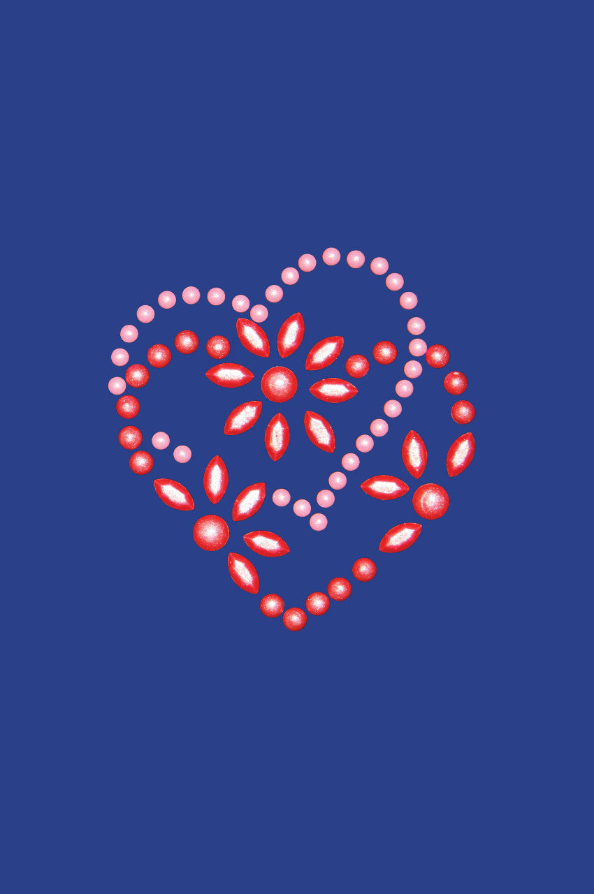 Pink & Red Flower Heart - Womens T-shirt