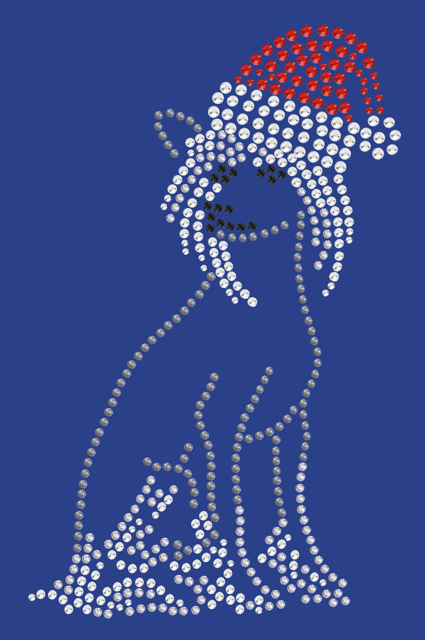 Chinese Crested with Santa Hat - Womens T-shirt