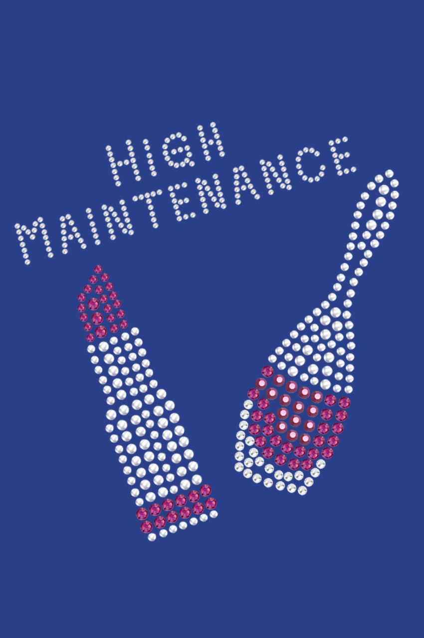 High Maintenance with Austrian crystal Nail Polish & Lipstick - Women's T-shirt