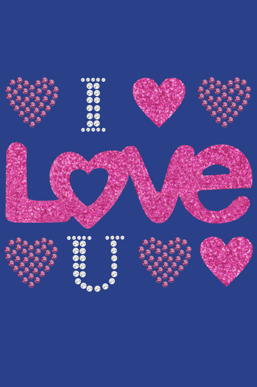 I Love You Pink Glitter - Womens T-shirt