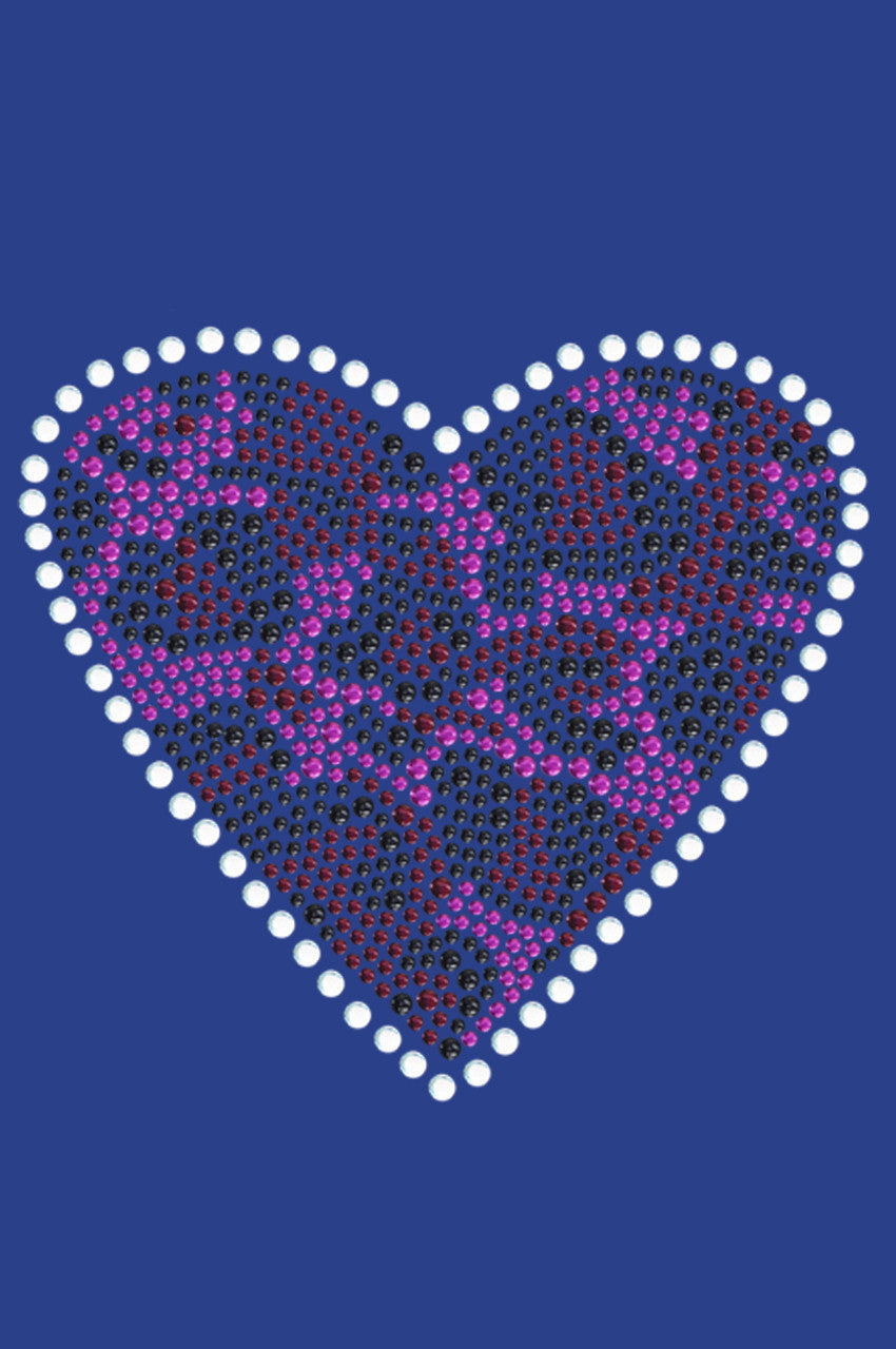 Fuchsia Leopard Heart - Womens T-shirt
