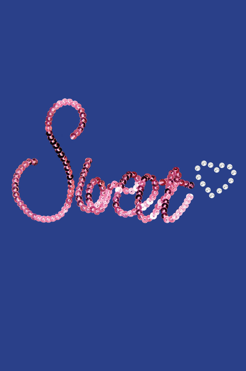 Sweet (Pink Sequins) - Womens T-shirt