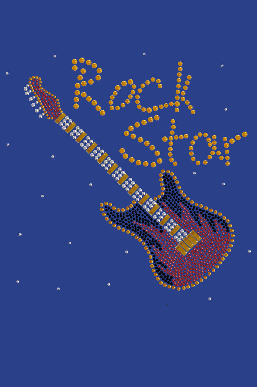 Rock Star with Red & Gold Guitar - Women's T-shirt