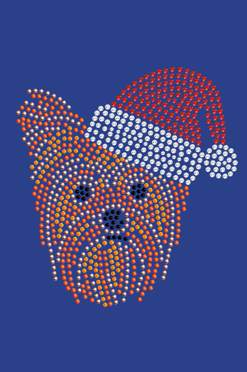Yorkie Face 2 with Santa Hat - Womens T-shirt