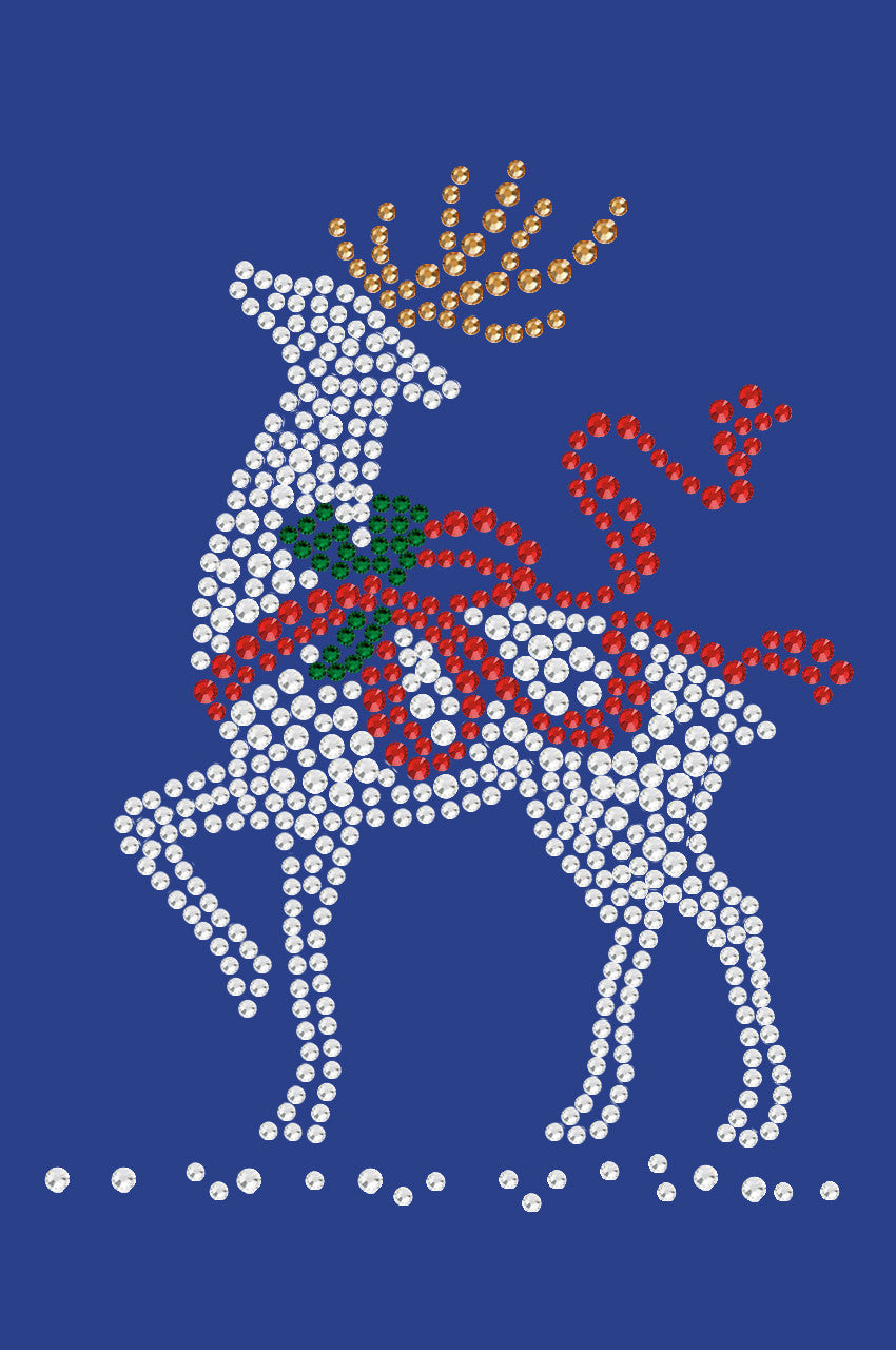 Reindeer with Red Bow - Womens Tee